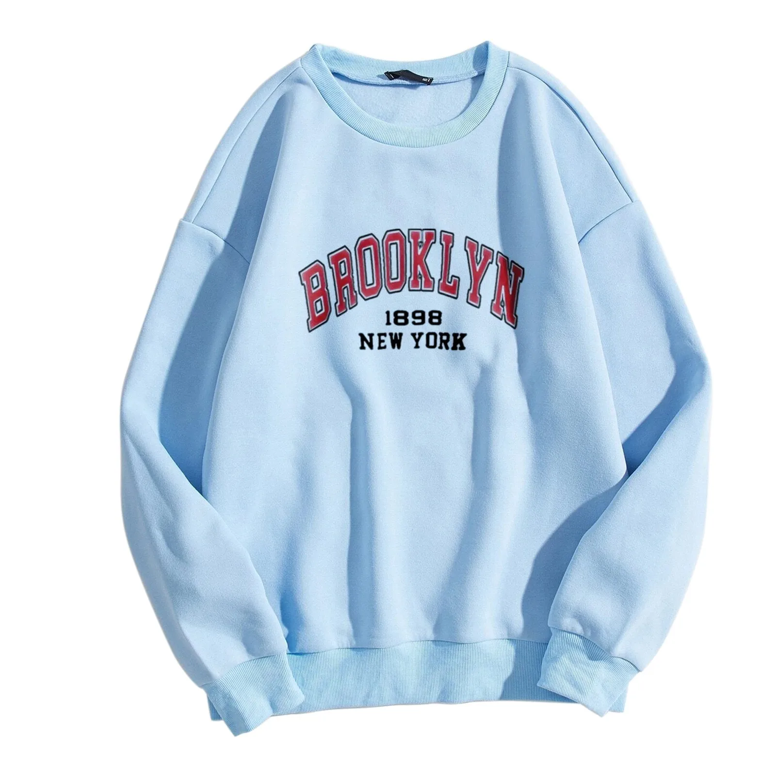 59# 2021 Letter Print Sweatshirts Women Korean Style O-neck Sweatshirt Harajuku Hooded Tops Long Sleeve Pullovers Moletom