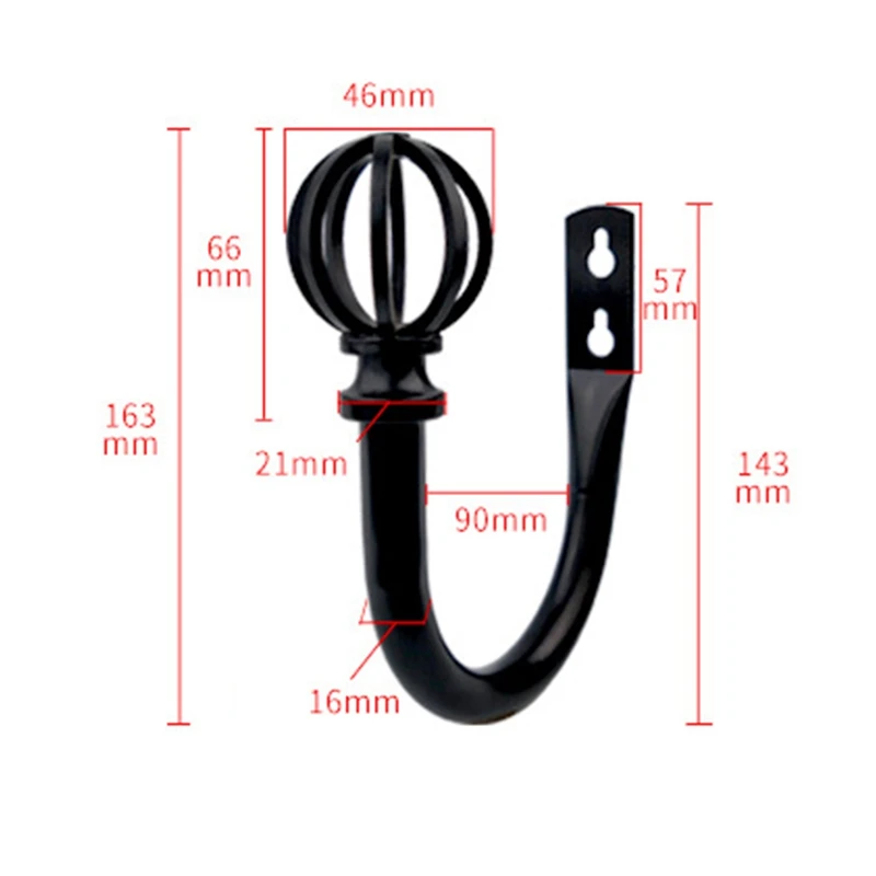 

Set of 2 Metal Curtain Holdbacks - Wall Mounted Drapery Tiebacks with Screws, Decorative Window Treatment Holdbacks