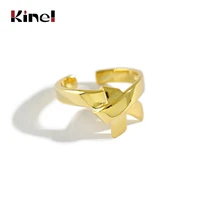 kinel bowknot ring woman silver 925 18k gold jewelry fashion wedding party 925 sterling silver ring real bijoux 2020 new