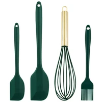 dark green kitchen gadget sets kawaii multifunctional kitchen accessories food grade silicone utensils spatula oil brush whisker