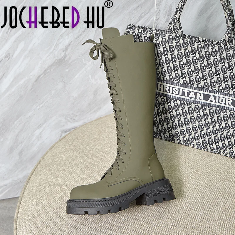 

[Jochebed HU】 2022 женские длинные сапоги, обувь на плоской подошве, женские зимние теплые сапоги до колена, модная обувь, женская обувь, размеры 34-40