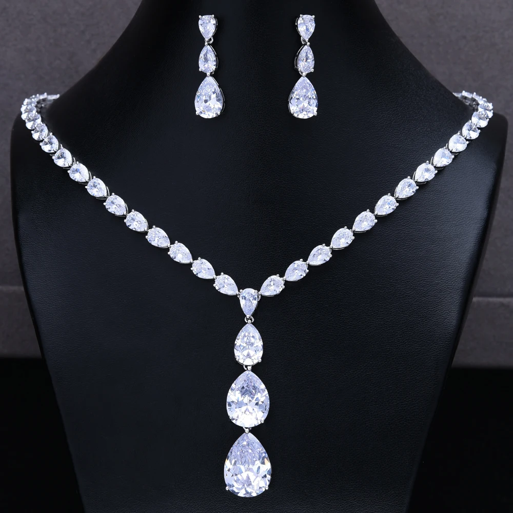 Роскошное нигерийское ожерелье GODKI с подвесками, серьги для женщин, свадебные ювелирные изделия с кристаллами для невесты, ювелирные издели...