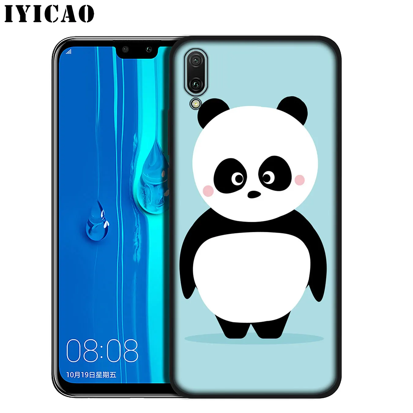 IYICAO Cute Panda Soft Silicone Phone Case for Huawei Mate 30 20 10 Pro Nova 5i 4 3 3i 2i 2 Lite Black Cover |