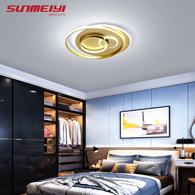 

Luxury Led Ceiling Lights Acrylic Dimmable Ceiling Lamp Gold Kitchen Light with Remote control Modern Living room plafonnier led