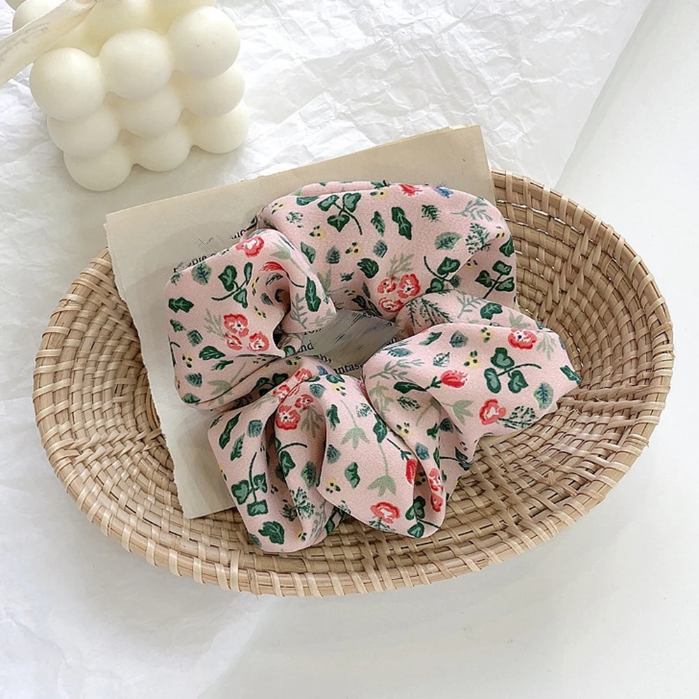 

1PC Fashion Korean Version Girl Flower Hair Tie Large Intestine Elastic Hair Band Hair Accessories Female Ponytail Hair Ring