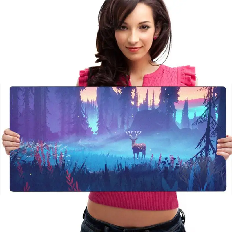 

Top Quality Beautiful Cartoon Forest Tree DIY Design Pattern Game Mousepad Free Shipping Large Mouse Pad Keyboards Mat