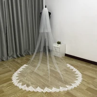 real photos new 2 layer veil wedding veil can cover face cathedral welon wedding veils long lace edge white ivory veil with comb