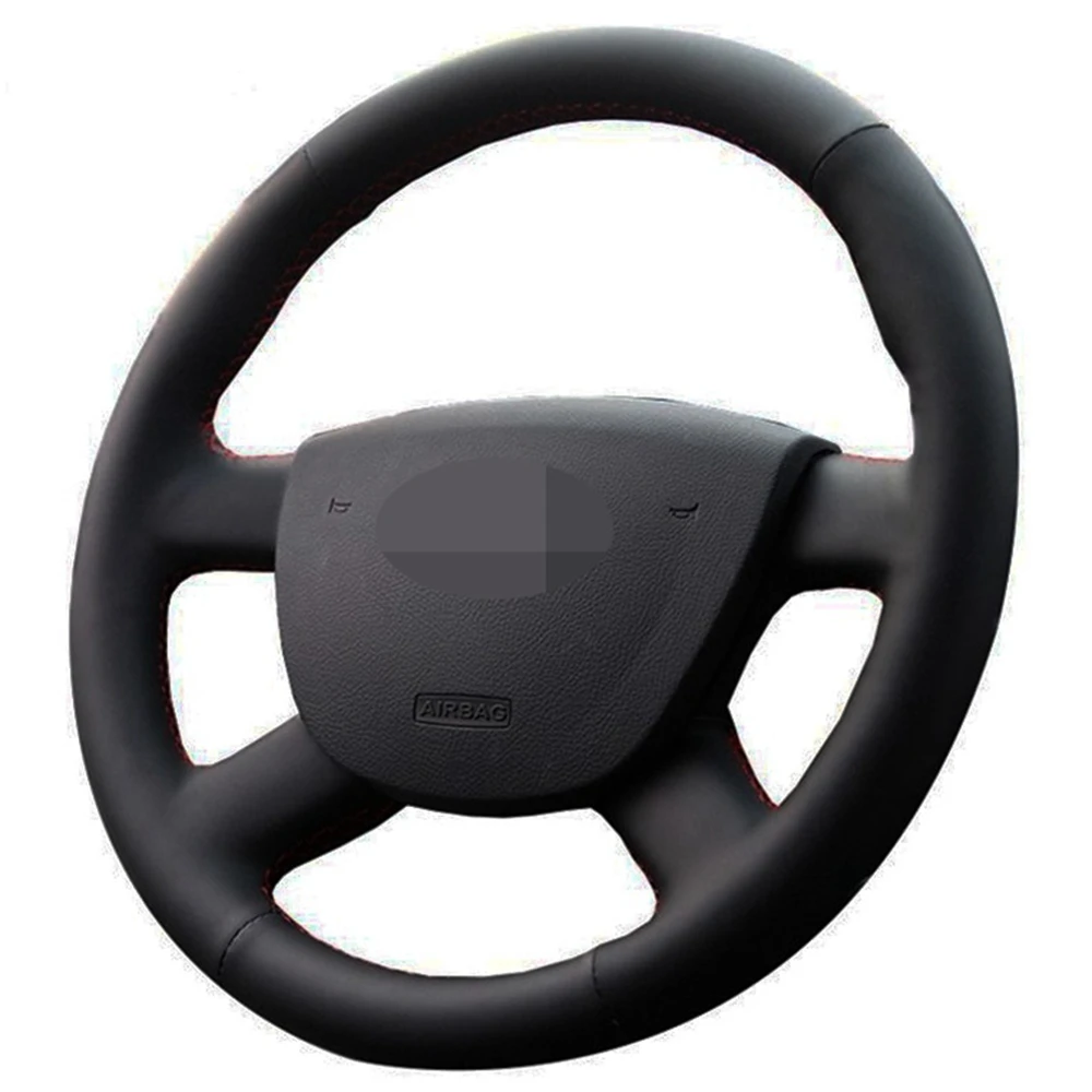 

Car Steering Wheel Cover Black Genuine Leather For Ford Focus 2 2005-2016 Special hand-stitched Steering Covers