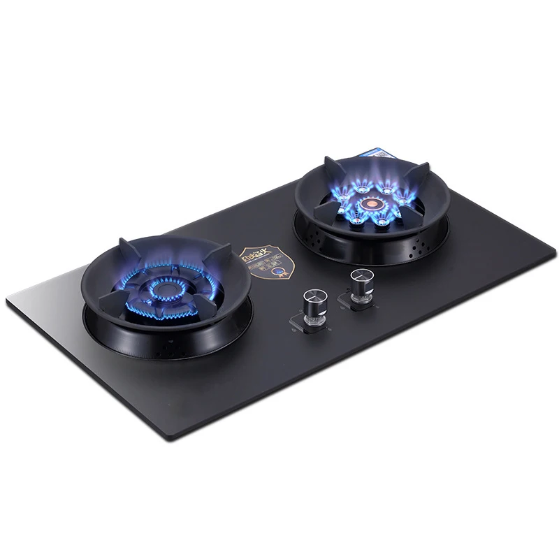 4.5KW Fierce Fire Gas Stove/A16  Table Embedded Dual-PurposeDual-Burner Gas Stove/Toughened Glass Panel/Electronic Pulser