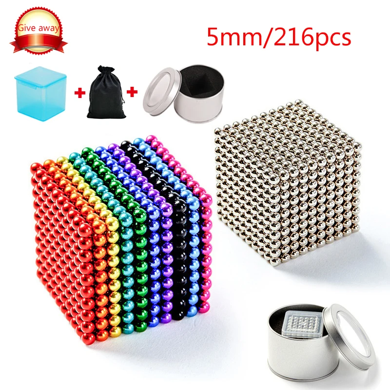

5mmBrand new neodymium metal magic DIY magnetic ball block cube building magnet material colorfull crafts toys Magnetic ball toy