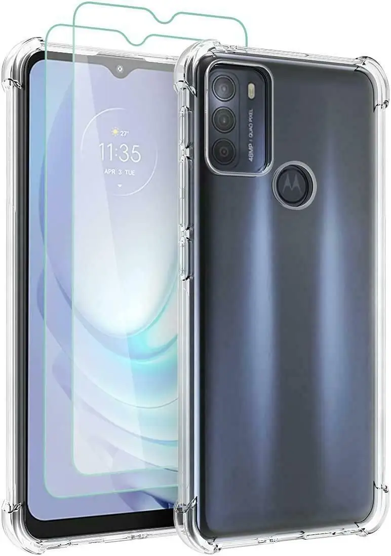 

Чехол для Motorola Moto G60S, тонкий прозрачный силиконовый гелевый Чехол для телефона + стекло для экрана