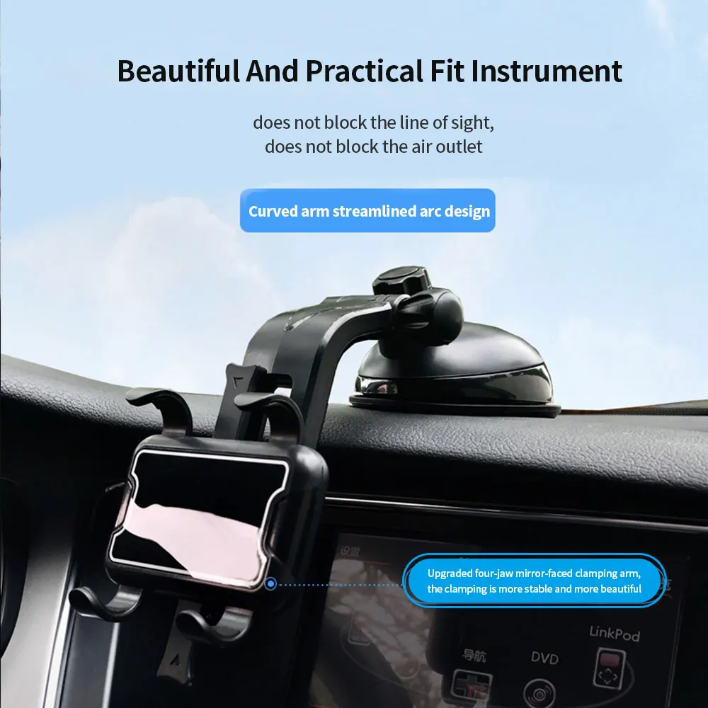 Universal Sucker Car Phone Holder Mount Stand GPS For iPhone 13 12 Pro Xiaomi 11 Huawei P40 Samsung S30 In Car Cellphone Holder