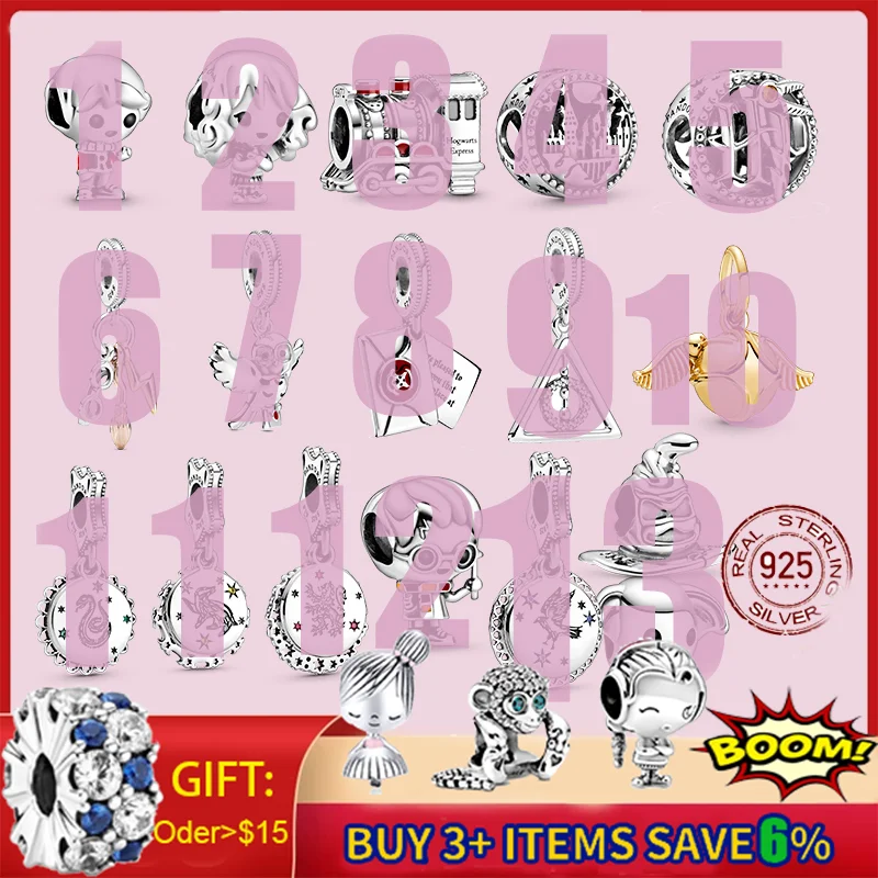 

Top Sale 100% Real 925 Sterling Silver magician Fit Original Pandora Bracelet Making Fashion DIY Jewelry For Women