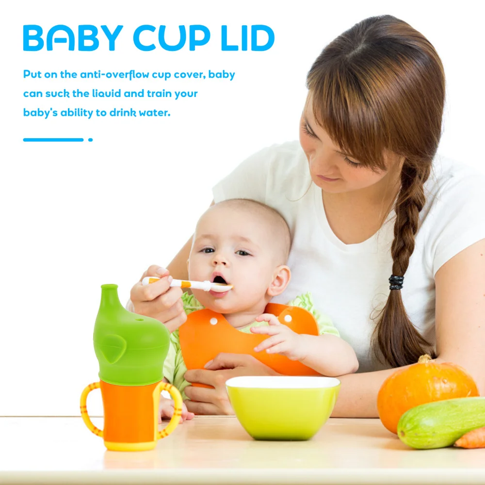 

5Pcs Silicone Cup Lids Spill and Leak Proof Lid with Spout for Baby Toddler Kids