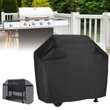 BBQ Grill Cover 3 Sizes Black Outdoor Waterproof Barbeque Cover Anti-Dust Protector For Gas Charcoal Electric Barbecue Grill