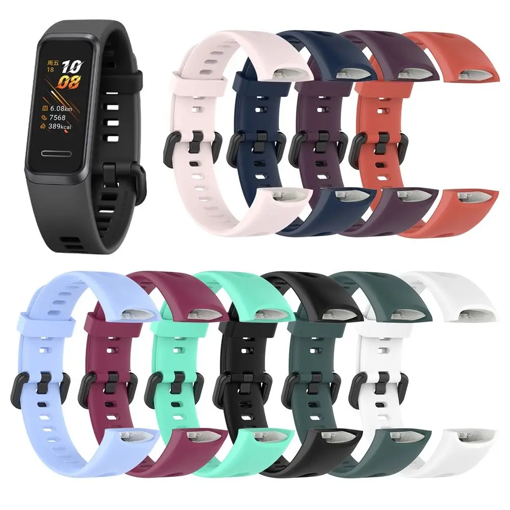 

Soft Silicone Strap For HUAWEI Band 4 Honor Band 5i Replacement Watch Band Wrist Strap Buckle Sports Smart Watch Bracelet Strap