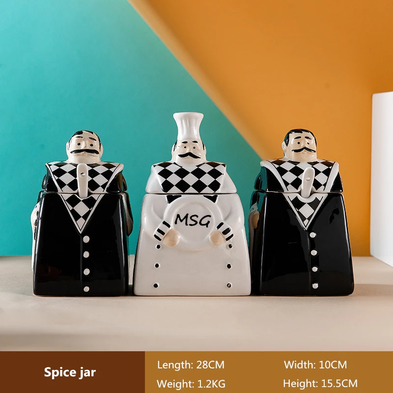 

Ceramic flavoring tank set creative home kitchen condiments can seal can dressing box salt tank oil jug