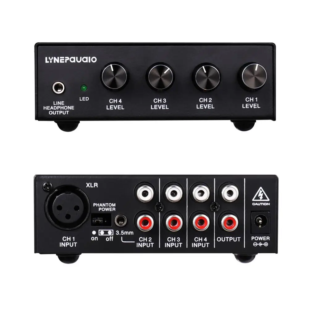 5 канальный Миксер для микрофона с входом XLR/ RCA/3 мм (1/8 дюйма) RCA выходом фантомной