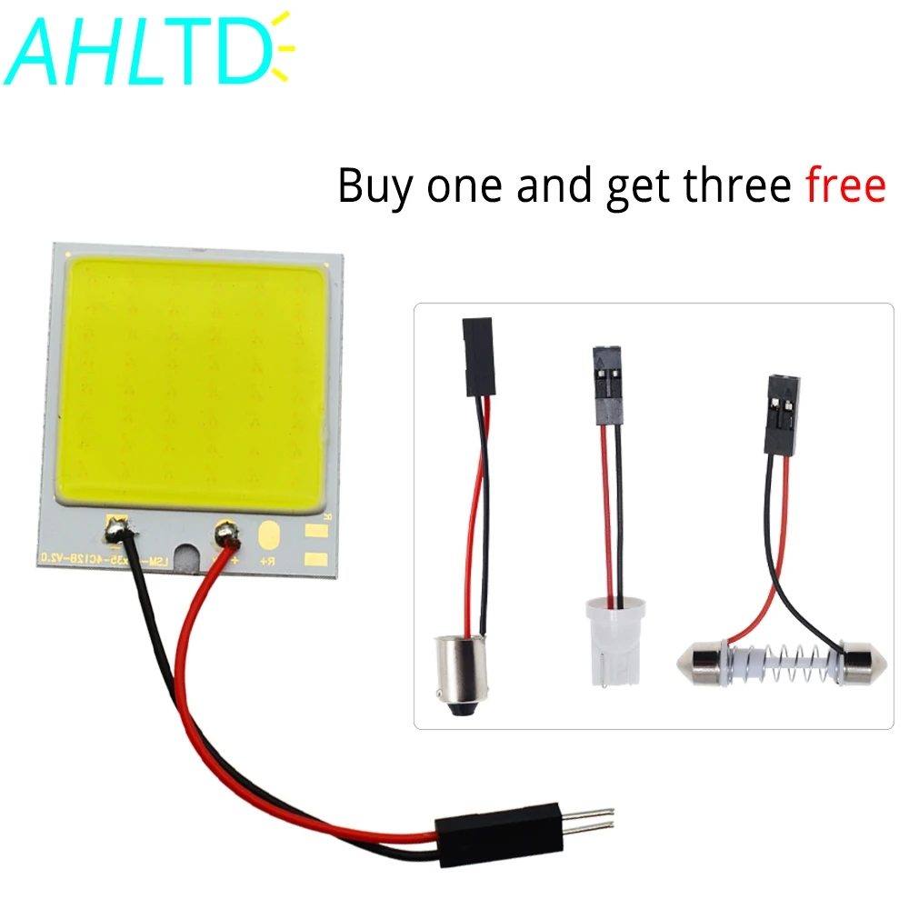 Белый синий красный T10 C5W Cob 48SMD чип лампа для чтения автомобильная светодиодная лампа для парковки авто интерьерная панель светильник гирлянда номерные знаки
