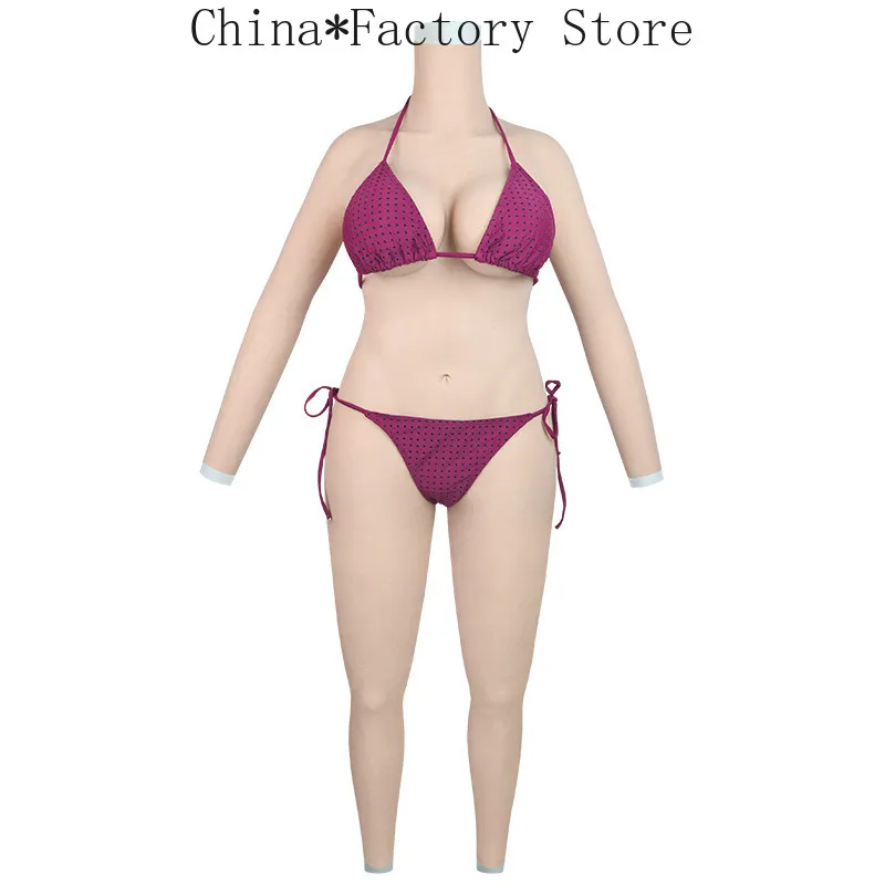 

New Whole Body Silicone Breast Forms Shemal Suits with Arms Transgender Fake Boobs for Crossdresser Transvestite Mastectomy Bra