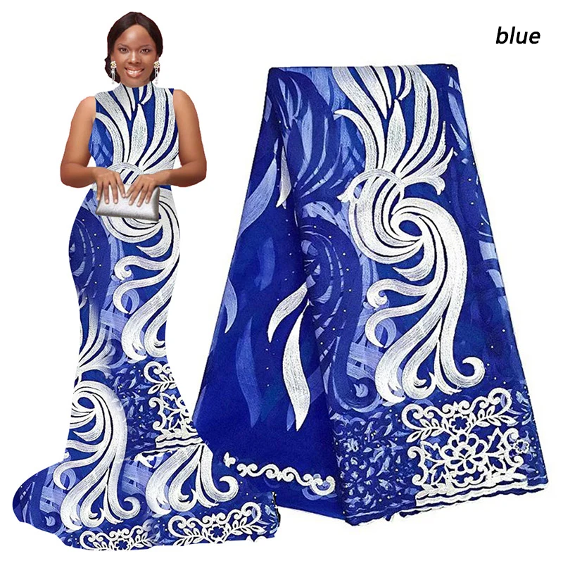 2020 африканская Кружевная Ткань 5 ярдов оранжевый желтый фиолетовый персик