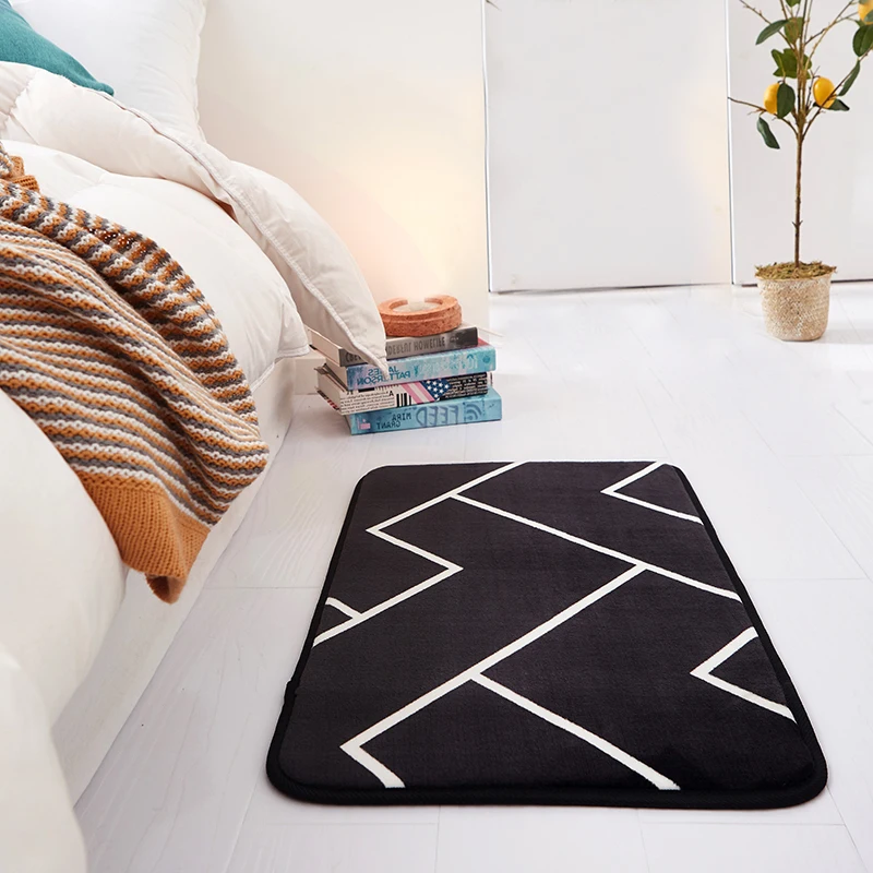 Дверной коврик коралловый бархатный для спальни кухни ванной нескользящий