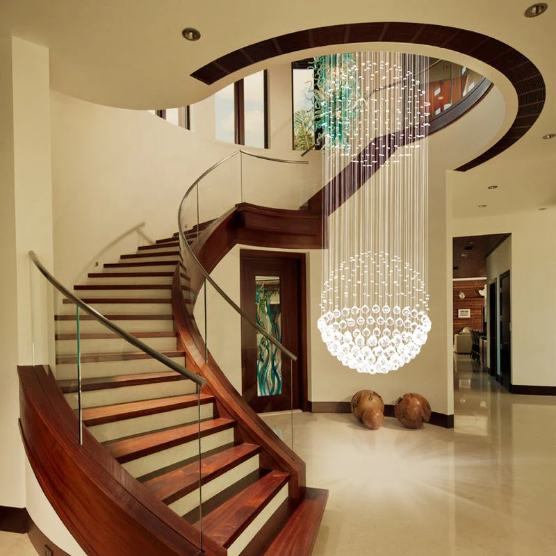 

Staircase Chandelier LED Crystal Raindrop Modern Linterior Lighting Decorative Cceiling Suitable For Dining Room Bedroom Living