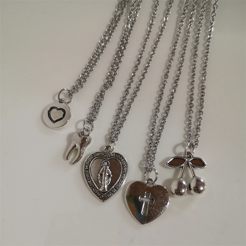 Женское Ожерелье с крестом в форме сердца ожерелье цепочкой готическом стиле
