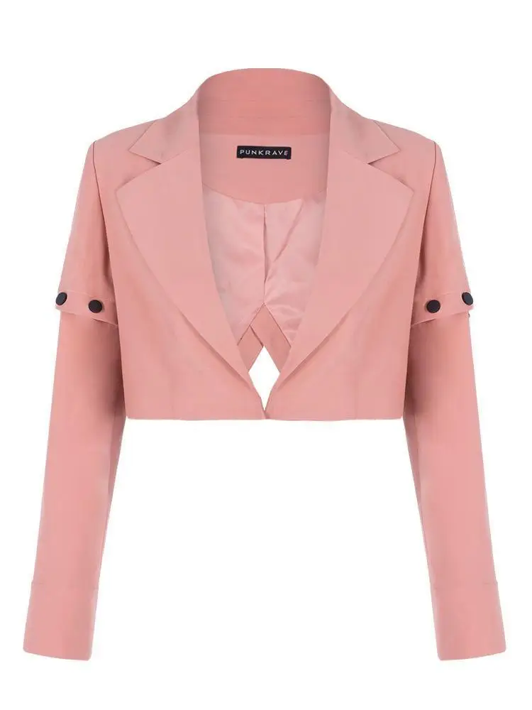 Женский короткий костюм куртки со съемными рукавами | Женская одежда