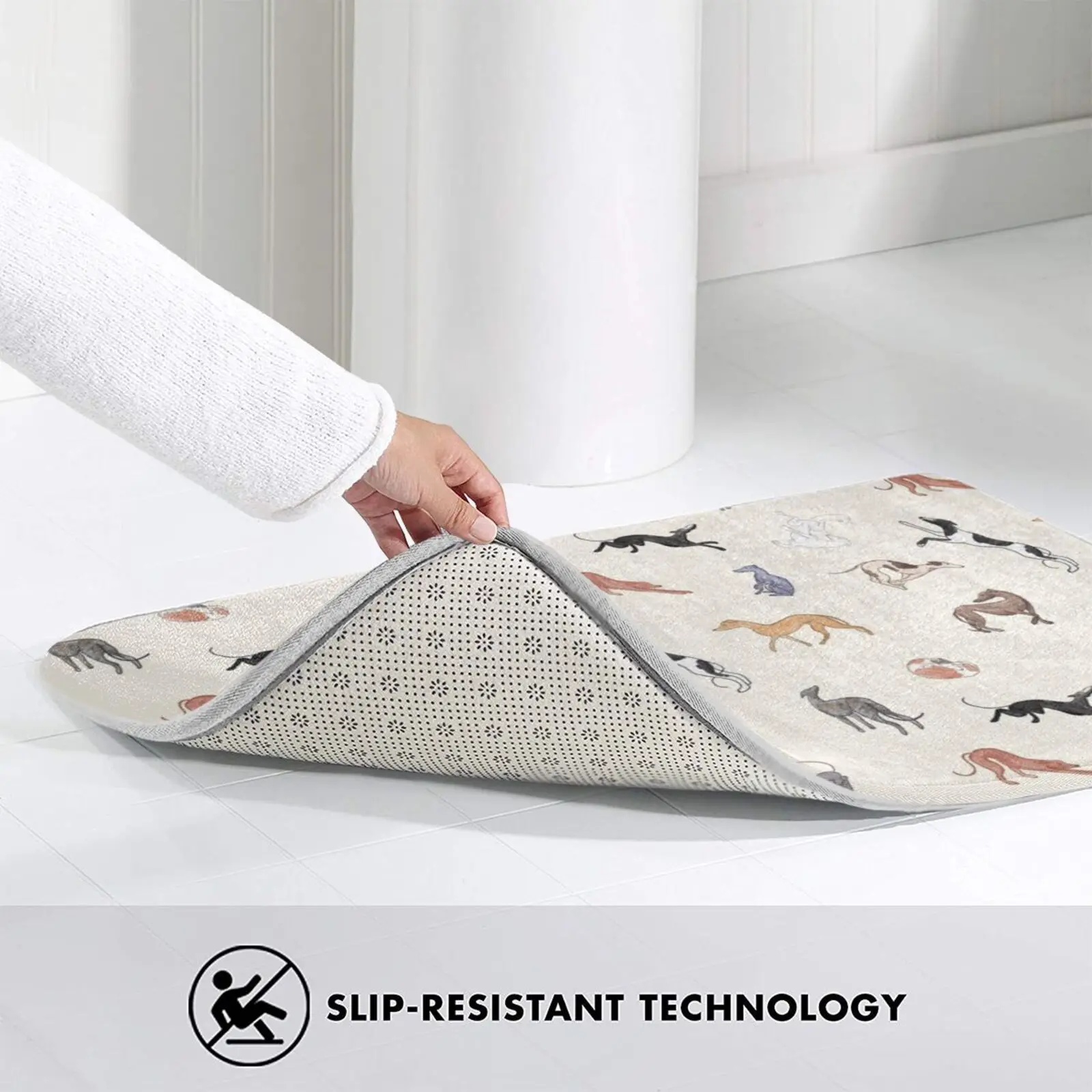 Противоскользящий коврик Greyhound для спальни входной двери любителей собак щенков