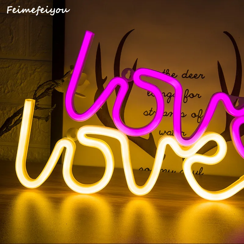 

feimefeiyou LED Night Light Love Battery and USB Power Christmas Valentine's Day Gift Home Decoration Night Lights
