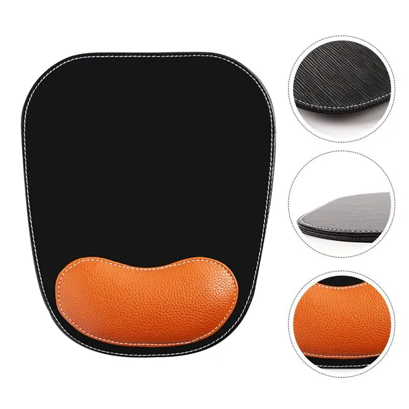 

1pc Leather Anti-skid Mouse Wrist Rest Mat PU Mouse Pad Mouse Cushion Wrist Rest Mat for Laptop Game Computer
