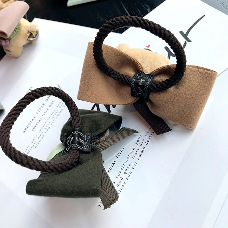

Cute Plush Bear Hair Rope for Women Girls Hair Scrunchie Elastic Hair Rubber Bands Gum Ponytail Holder Hair Accessories Hair Bow