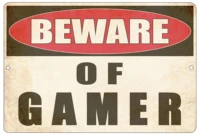funny video games metal tin warning sign wall decor man cave bar bedroom beware of gamer
