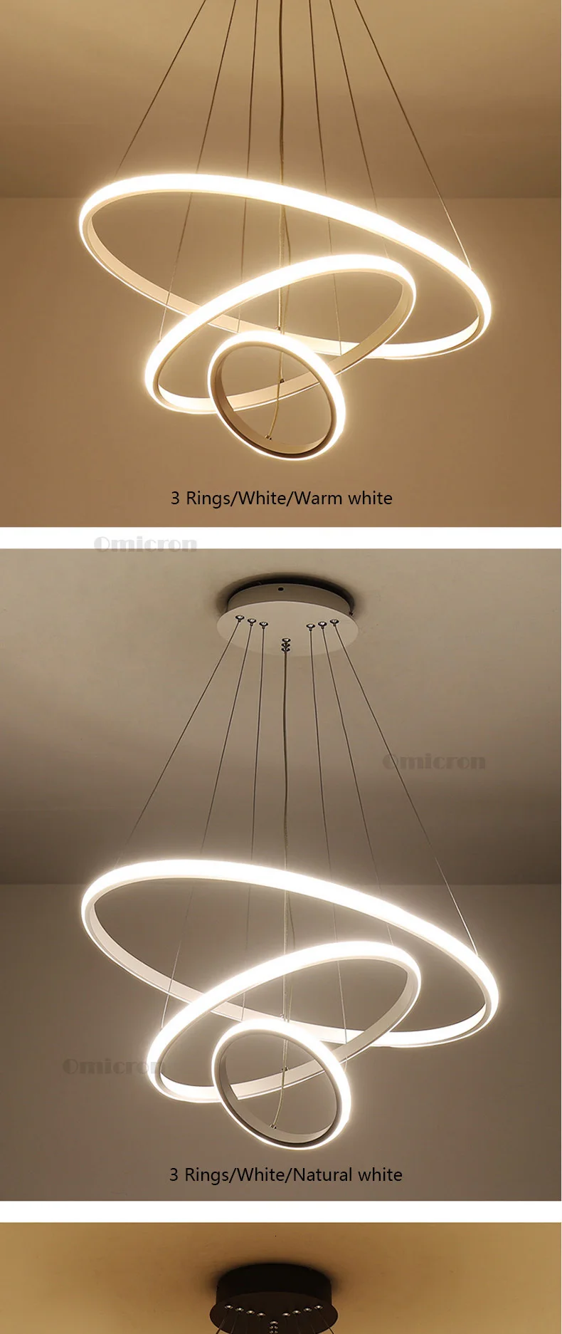 Коричневая/белая современная светодиодная Люстра для гостиной, столовой, ledlamp, кольца, подвесной светильник, современная люстра, освещение