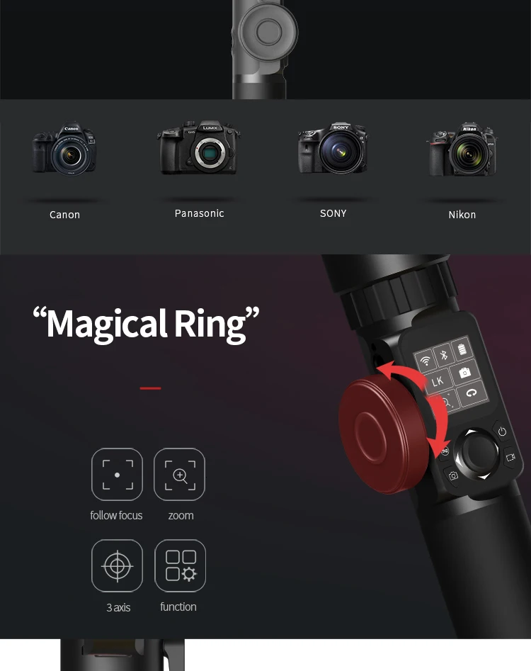FeiyuTech AK2000 3-осевой Камера карданный стабилизатор DSLR штатив-Трипод с фокусировочное кольцо для sony Canon 5D Panasonic GH5 Nikon 5D 2,8 кг