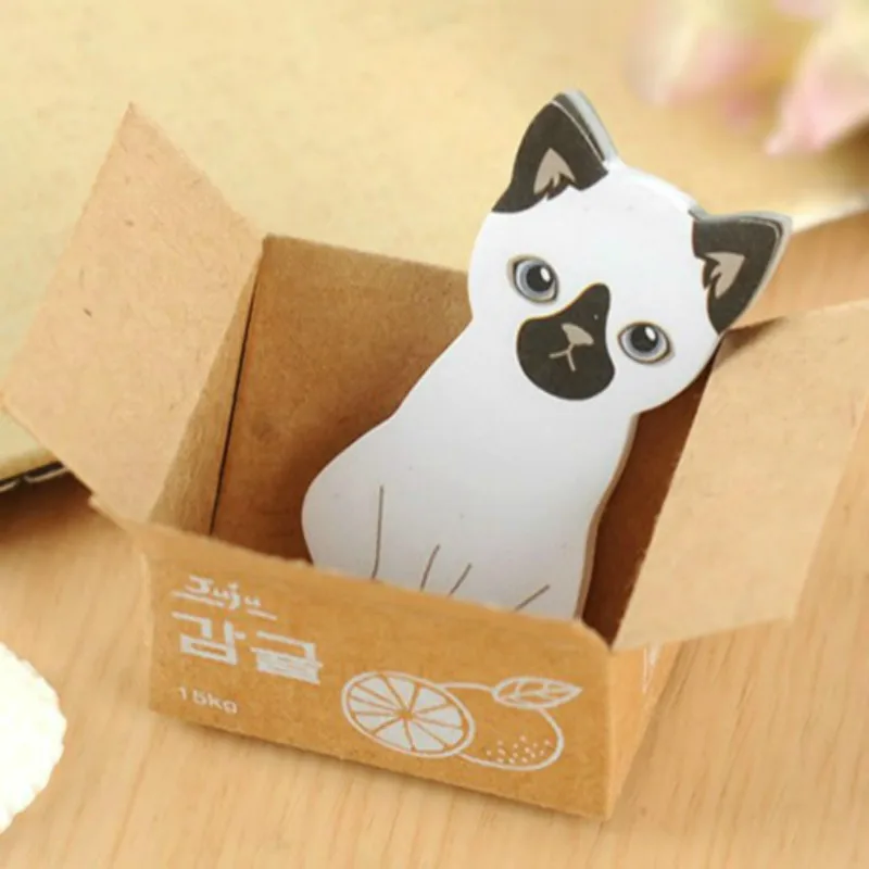 Siamese cat Kawaii корейские канцелярские товары Kitty House дизайн животных липкий блокнот для кошки бумажный милый Post It Notes - Цвет: Siamese cat