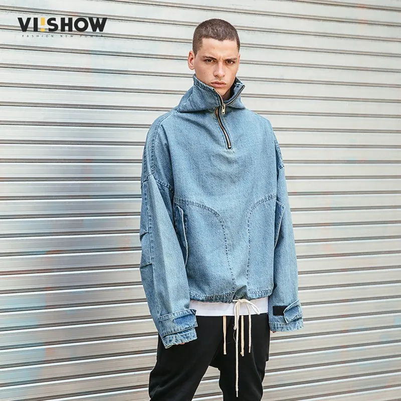 Denim blue VIISHOW уличная мужская куртка бренд Chaqueta Hombre зимняя джинсовая куртка для мужчин джинсовая мужская куртка Veste Homme JC1863173 - Цвет: Denim blue
