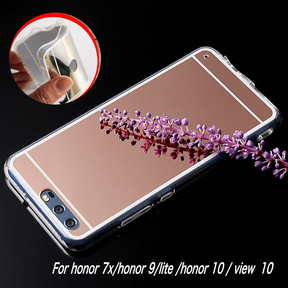 Мягкий зеркальный чехол для huawei Honor 9 Lite 7X 8c 10 V10 View 6x 6c Pro из мягкого ТПУ|Бамперы| |