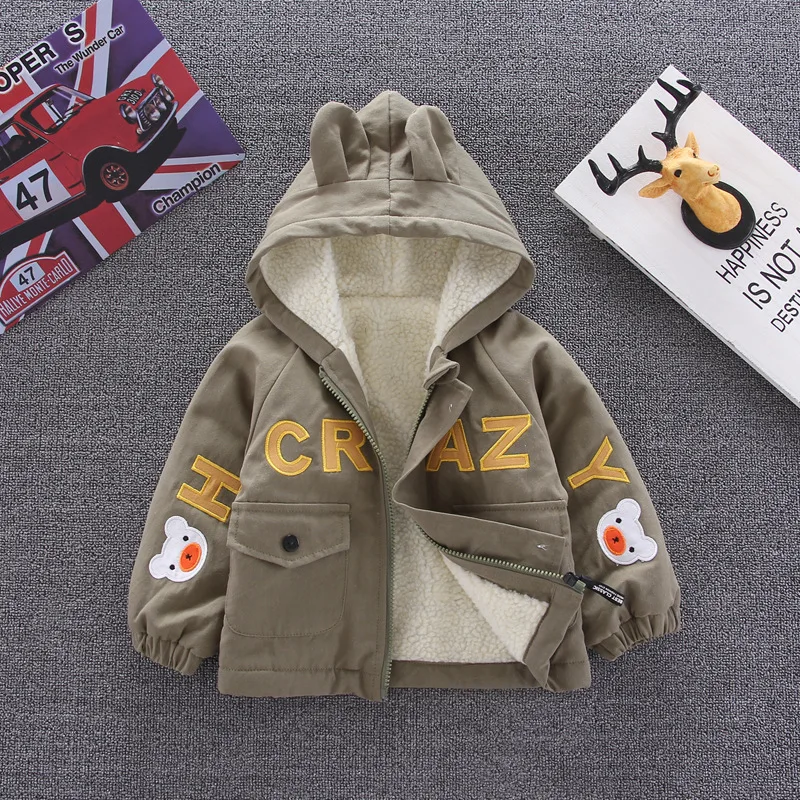 

Children's clothing boy jacket winter plus cotton children's autumn and winter jacket jacket boy hooded zipper shirt
