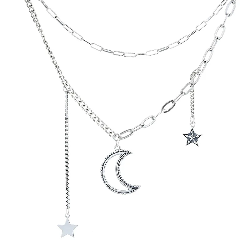 

Ожерелье из чистого стерлингового серебра s925 с надписью, многослойное ожерелье, женское темпераментное светильник, роскошное кольцо, серьг...