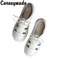 careaymade originally created literature and art soft soled sandalsfemale retro cowhide super soft comfortable shoes