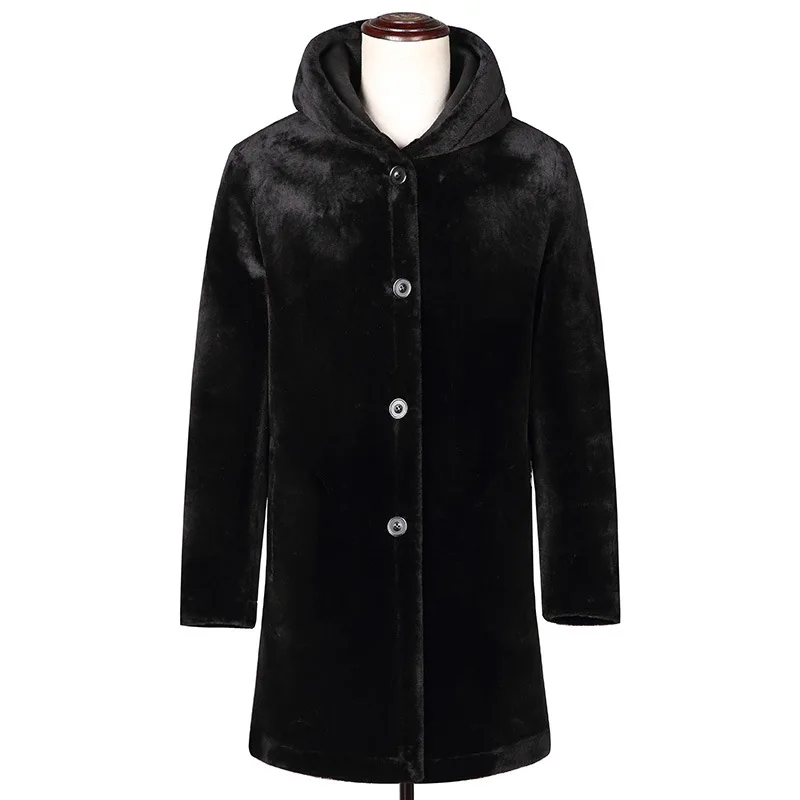 S 6XL Marten мужские пальто Новые норковые меховые теплые бархатные длинные