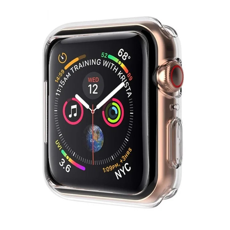 Чехол для Apple Watch Series 5, 4, 3, 2, 1, ТПУ, силиконовый, прочный, прозрачный, облегающий бампер, мягкий чехол для часов 5, 40 мм, 44 мм, задняя крышка