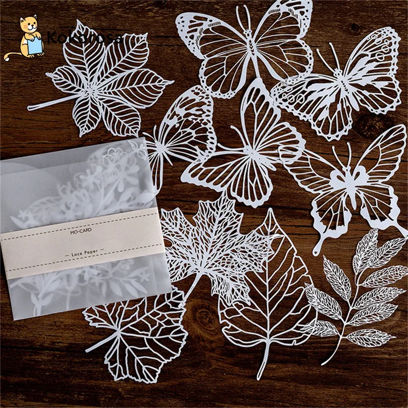 

Kokorosa Lace Paper Hollow Tableware Decoration Packaging Pattern Round Windowed Square Door Scrapbook Paper New Wrapping Paper