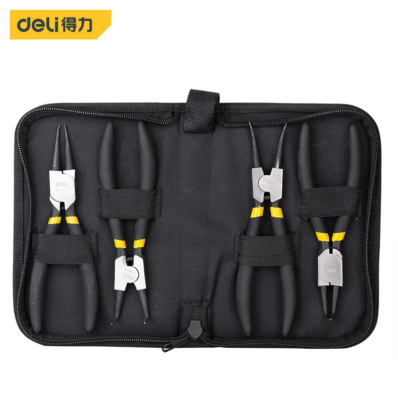 Deli Four Piece Set Of Snap Ring Pliers Hand Wire stripper Nippers Multipurpose tool Tool kits electric tools multi-function