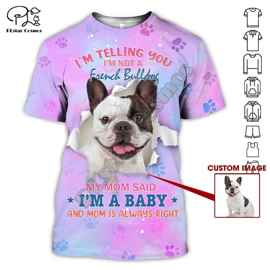 

Милый Французский бульдог PLstar Cosmos с 3D рисунком, уличная одежда в стиле Харадзюку для мужчин и женщин, с коротким рукавом, Прямая поставка