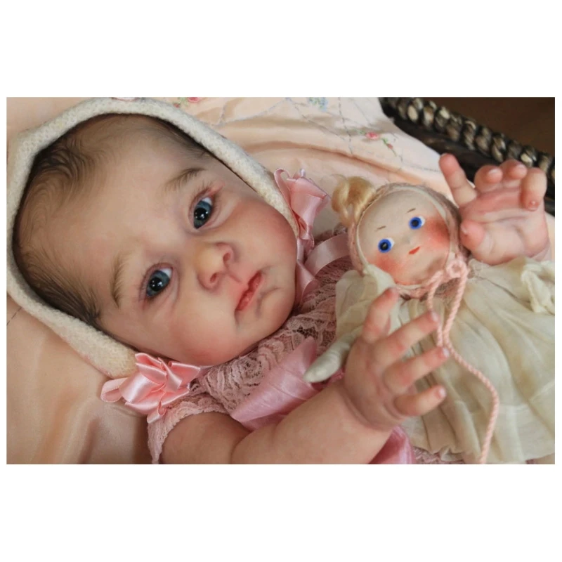 

P15C 23 Inch Lifelike Doll Kit Unpainted DIY Baby Newborn Toddler Eyeless Realistic