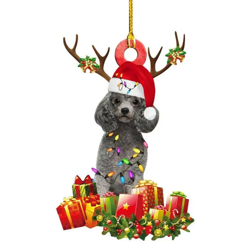 

New Year Christmas Acrylic Dog Sign Pendant Cute Puppy Home Xmas Tree Home Holiday Decoration Ornaments 10 Model