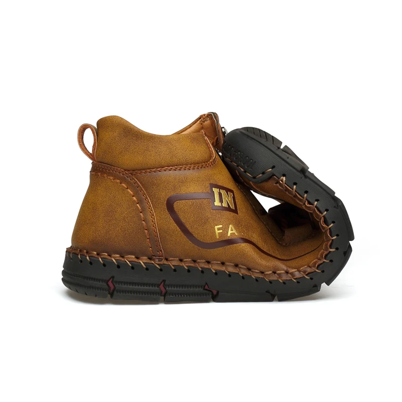 

2020 autumn winter fashion men's shoes casual leather flat sneakers male high top shoe man platform shoes for men big size 38-48